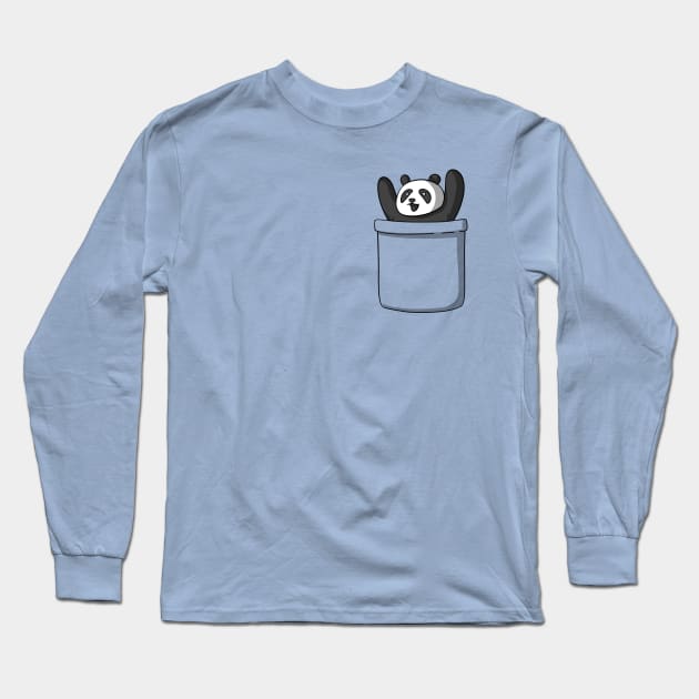 Panda Bear Pocket Long Sleeve T-Shirt by underheaven